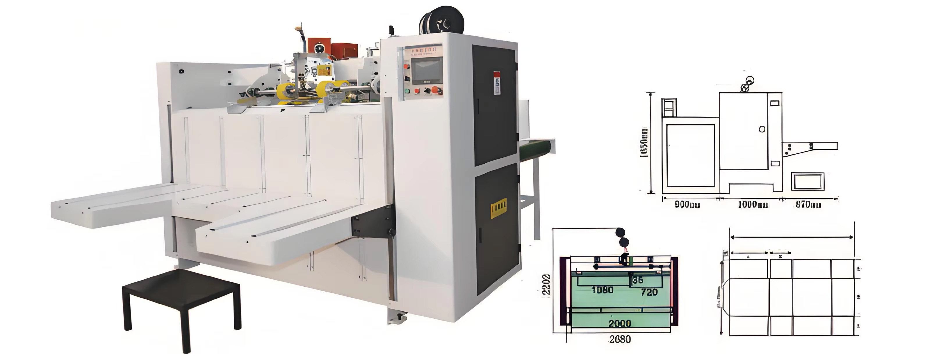 Semi carton box stitcher machine